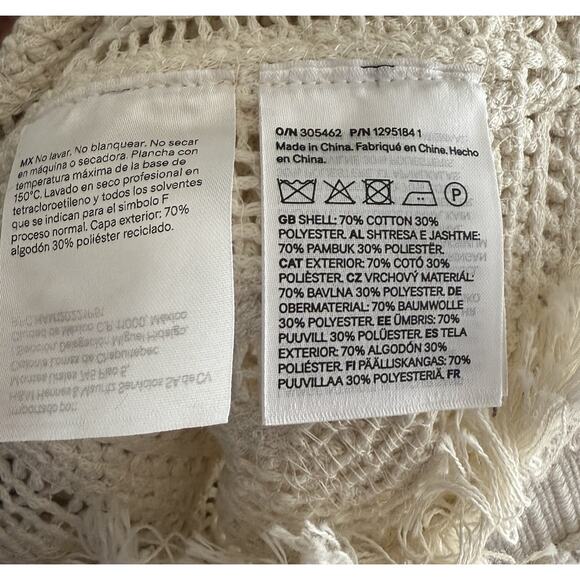 H&M Crochet Look Tunic Dress Cream Fringe Original Summer Edition 2025 - Picture 7 of 10